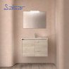 Meuble salle de bains 2 portes et vasque Noja 800 Chêne Naturel - SALGAR 105083