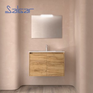 Meuble salle de bains 2 portes et vasque Noja 800 Chêne Africain - SALGAR 105084