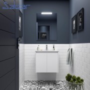 Meuble salle de bains 2 portes et vasque Noja 700 White Satin - SALGAR 105069