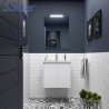 Meuble salle de bains 2 portes et vasque Noja 700 White Satin - SALGAR 105069