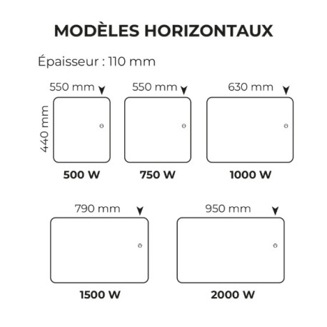 Radiateur chaleur douce 1500W NOVIUM NATIV Horizontal - INTUIS M242115
