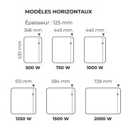 Radiateur électrique horizontal 1500W ETIC NATIV - INTUIS M233115