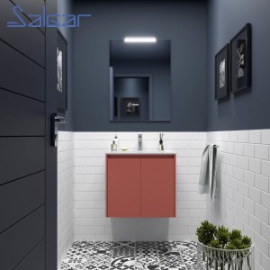 Meuble salle de bains 2 portes et vasque Noja 700 Red Satin - SALGAR 105073