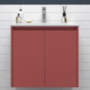 Meuble salle de bains 2 portes et vasque Noja 700 Red Satin - SALGAR 105073