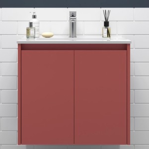 Meuble salle de bains 2 portes et vasque Noja 700 Red Satin - SALGAR 105073