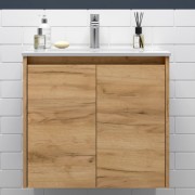 Meuble salle de bains 2 portes et vasque Noja 700 Chêne Africain - SALGAR 105075