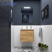 Meuble salle de bains 2 portes et vasque Noja 700 Chêne Africain - SALGAR 105075
