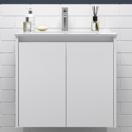 Ensemble Salle De Bains Noja 70 2 Portes White Satin - SALGAR 105283 