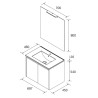 Ensemble Salle De Bains Noja 70 2 Portes White Satin - SALGAR 105283 