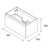 Meuble salle de bains 1 Tiroir Mara 1000 Noyer Americain - SALGAR 114000