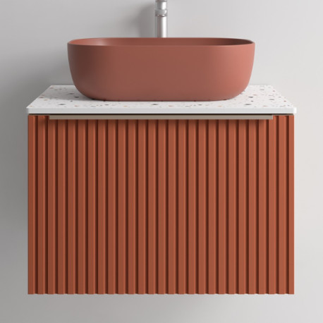 Meuble de salle de bains 1 tiroir  BIBA 600 TERRACOTA - SALGAR 102989