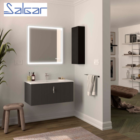 Meuble de salle de bains 1 tiroir BIBA 900 Anthracite mat - SALGAR 102987