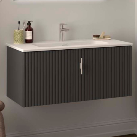 Meuble de salle de bains 1 tiroir BIBA 900 Anthracite mat - SALGAR 102987