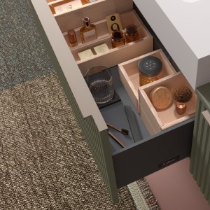 Meuble de salle de bains 1 tiroir BIBA 1000 GREEN FOREST - SALGAR 102983