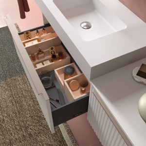 Meuble de salle de bains 1 tiroir BIBA 700 WHITE COTTON - SALGAR 102943