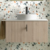 Meuble de salle de bains 1 tiroir BIBA 800 CHÊNE NATUREL - SALGAR 102951