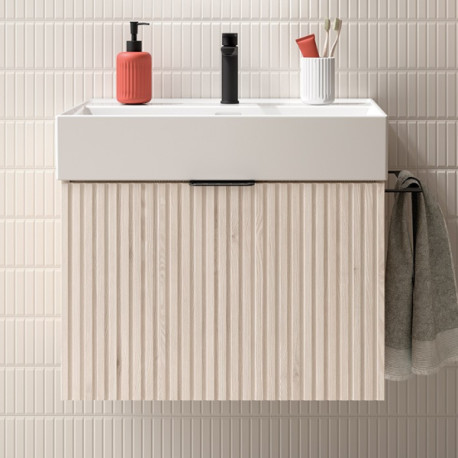 Meuble de salle de bains 1 tiroir BIBA 700 CHÊNE NATUREL - SALGAR 102950