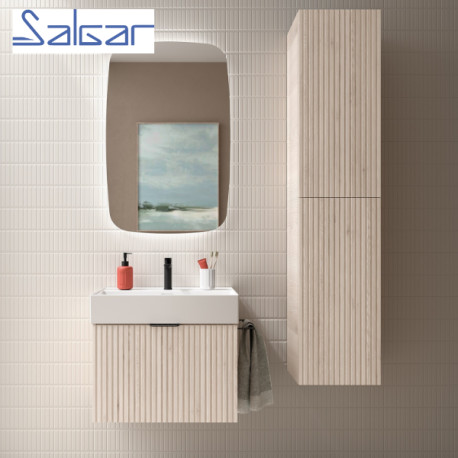 Meuble de salle de bains 1 tiroir BIBA 700 CHÊNE NATUREL - SALGAR 102950