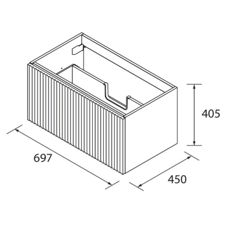 Meuble de salle de bains 1 tiroir BIBA 700 CHÊNE NATUREL - SALGAR 102950