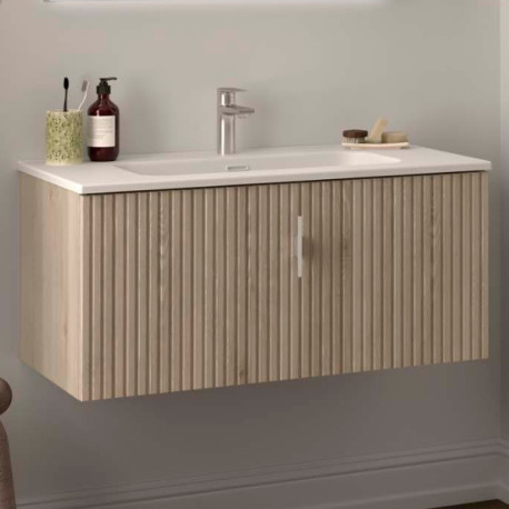 Meuble de salle de bains 1 tiroir BIBA 900 1 tiroir CHÊNE NATUREL - SALGAR 102952