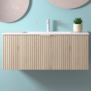 Meuble de salle de bains 1 tiroir BIBA 1000 CHÊNE NATUREL - SALGAR 102953