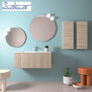 Meuble de salle de bains 1 tiroir BIBA 1000 CHÊNE NATUREL - SALGAR 102953