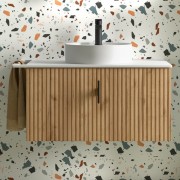 Meuble de salle de bains 1 tiroir BIBA 800 CHÊNE AFRICAIN  - SALGAR 102961