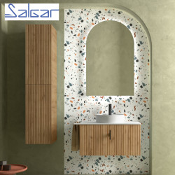 Meuble de salle de bains 1 tiroir BIBA 800 CHÊNE AFRICAIN - SALGAR 102961
