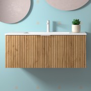 Meuble de salle de bains 1 tiroir BIBA 1000 CHÊNE AFRICAIN - SALGAR 102963