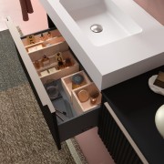 Meuble de salle de bains 1 tiroir BIBA 700 BLACK VELVET - SALGAR 102965