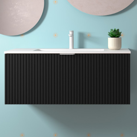 Meuble de salle de bains 1 tiroir BIBA 1000 BLACK VELVET - SALGAR 102968