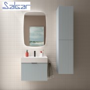 Meuble de salle de bains 1 tiroir BIBA 600 Blue Fog - SALGAR 102969