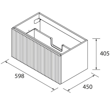 Meuble de salle de bains 1 tiroir BIBA 600 Blue Fog - SALGAR 102969
