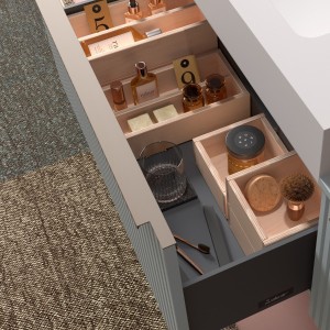 Meuble de salle de bains 1 tiroir BIBA 600 Blue Fog - SALGAR 102969