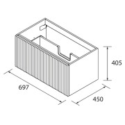 Meuble de salle de bains 1 tiroir BIBA 700 Blue Fog - SALGAR 102970