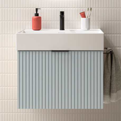 Meuble de salle de bains 1 tiroir BIBA 700 Blue Fog - SALGAR 102970
