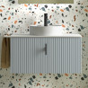 Meuble de salle de bains 1 tiroir BIBA 800 Blue Fog - SALGAR 102971