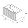Meuble de salle de bains 1 tiroir BIBA 800 Blue Fog - SALGAR 102971