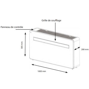Climatiseur réversible Uniclim Noir et Blanc - Frico UN3RIS+B