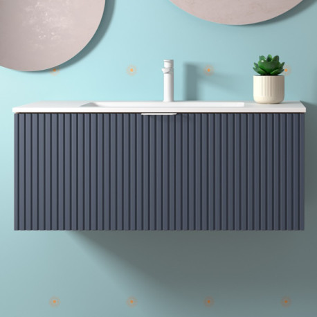 Meuble de salle de bains 1 tiroir BIBA 1000 NIGHT BLUE - SALGAR 102978