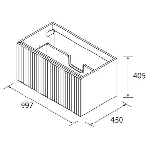 Meuble de salle de bains 1 tiroir BIBA 1000 NIGHT BLUE - SALGAR 102978