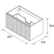 Meuble de salle de bains 1 tiroir BIBA 900 NIGHT BLUE - SALGAR 102977
