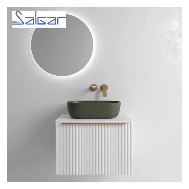 Meuble de salle de bains BIBA 700 1 tiroir + 1 intérieur WHITE COTTON - SALGAR 103004