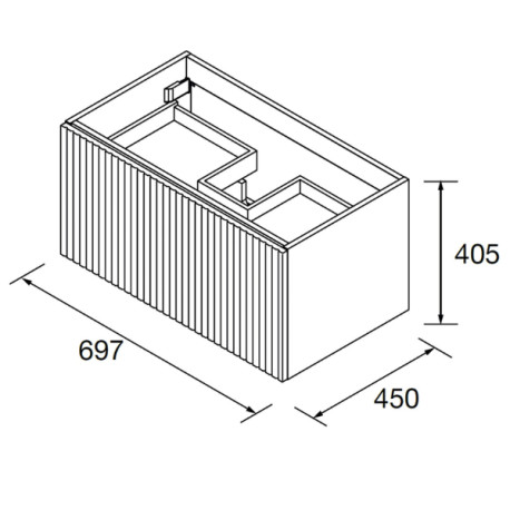 Meuble de salle de bains BIBA 700 1 tiroir + 1 intérieur WHITE COTTON - SALGAR 103004