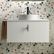 Meuble de salle de bains 1 tiroir + 1 intérieur BIBA 800 WHITE COTTON - SALGAR 103005