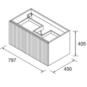 Meuble de salle de bains 1 tiroir + 1 intérieur BIBA 800 WHITE COTTON - SALGAR 103005