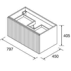 Meuble de salle de bains 1 tiroir + 1 intérieur BIBA 800 WHITE COTTON - SALGAR 103005