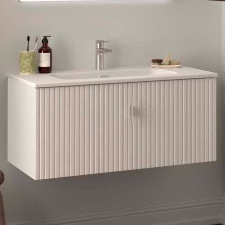 Meuble de salle de bain BIBA 900 1 tiroir et 1 tiroir intérieur WHITE COTTON - SALGAR 103006