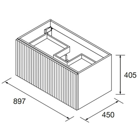Meuble de salle de bain BIBA 900 1 tiroir et 1 tiroir intérieur WHITE COTTON - SALGAR 103006
