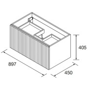 Meuble de salle de bain BIBA 900 1 tiroir et 1 tiroir intérieur WHITE COTTON - SALGAR 103006